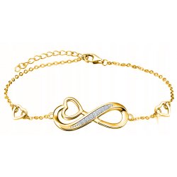 Srebrna bransoletka damska serce nieskończoność srebro pozłacane próba 925 celebrytka