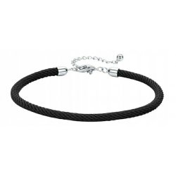 Czarna bransoletka modułowa charms srebro 925