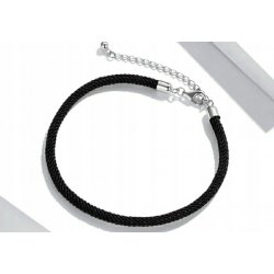 Czarna bransoletka modułowa charms srebro 925