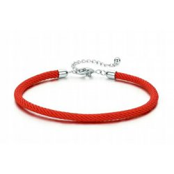 Czerwona bransoletka modułowa charms srebro 925