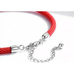 Czerwona bransoletka modułowa charms srebro 925