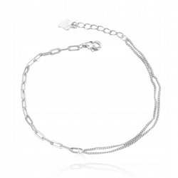 Srebrna bransoletka rodowana podwójna