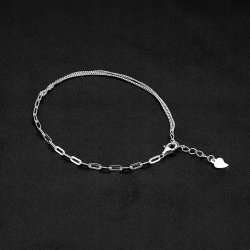 Srebrna bransoletka rodowana podwójna