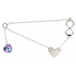 Bransoletka srebrna damska celebrytka serce srebro