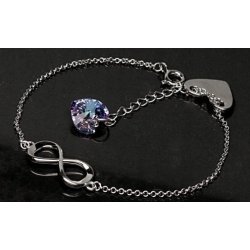 Bransoletka srebrna damska celebrytka serce srebro