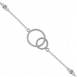 Bransoletka srebrna 925 diamentowe cyrkonie kółka