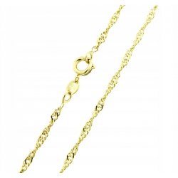 Srebrny łańcuszek damski singapur łańcuszek srebro próba 925 pozłacany