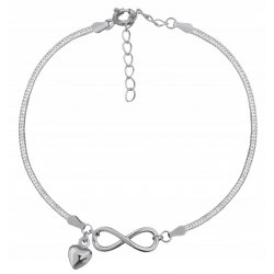 Srebrna bransoletka damska serce celebrytka nieskończoność srebro próba 925