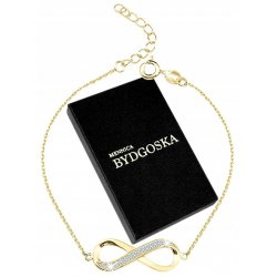 Bransoletka srebrna damska nieskończoność celebrytka srebro pozłacane