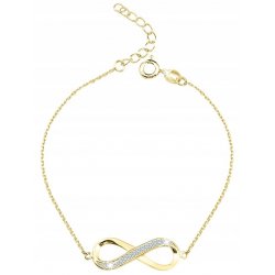 Bransoletka srebrna damska nieskończoność celebrytka srebro pozłacane