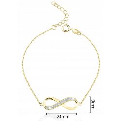 Bransoletka srebrna damska nieskończoność celebrytka srebro pozłacane