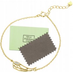 Bransoletka srebrna 925 skrzydła anioła pozłacana