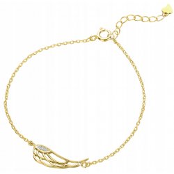 Bransoletka srebrna 925 skrzydła anioła pozłacana