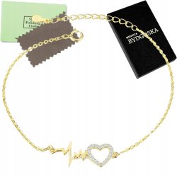 Srebrna bransoletka damska pozłacana bransoletka linia życia srebro próba 925