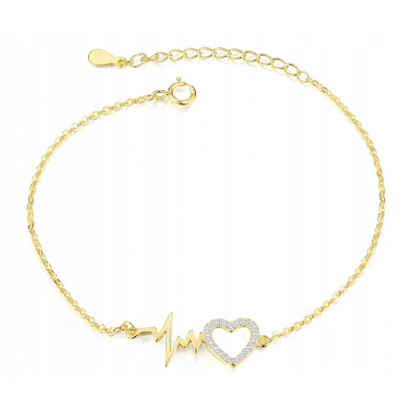 Srebrna bransoletka damska pozłacana bransoletka linia życia srebro próba 925