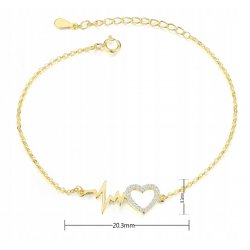 Srebrna bransoletka damska pozłacana bransoletka linia życia srebro próba 925