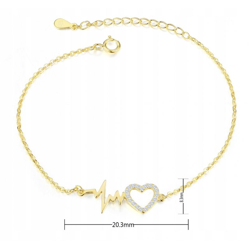 Srebrna bransoletka damska pozłacana bransoletka linia życia srebro próba 925