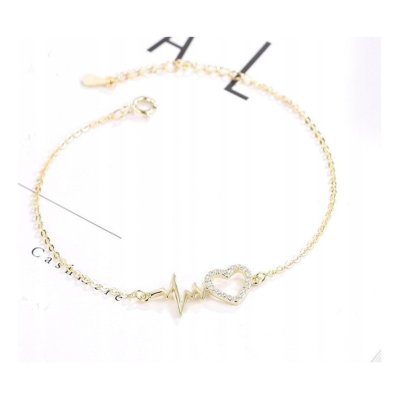 Srebrna bransoletka damska pozłacana bransoletka linia życia srebro próba 925