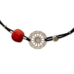 Bransoletka srebrna 925 celebrytka naturalny koral