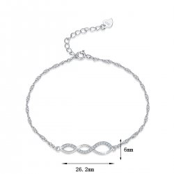 Bransoletka srebrna damska celebrytka serce srebro próba 925 regulowana