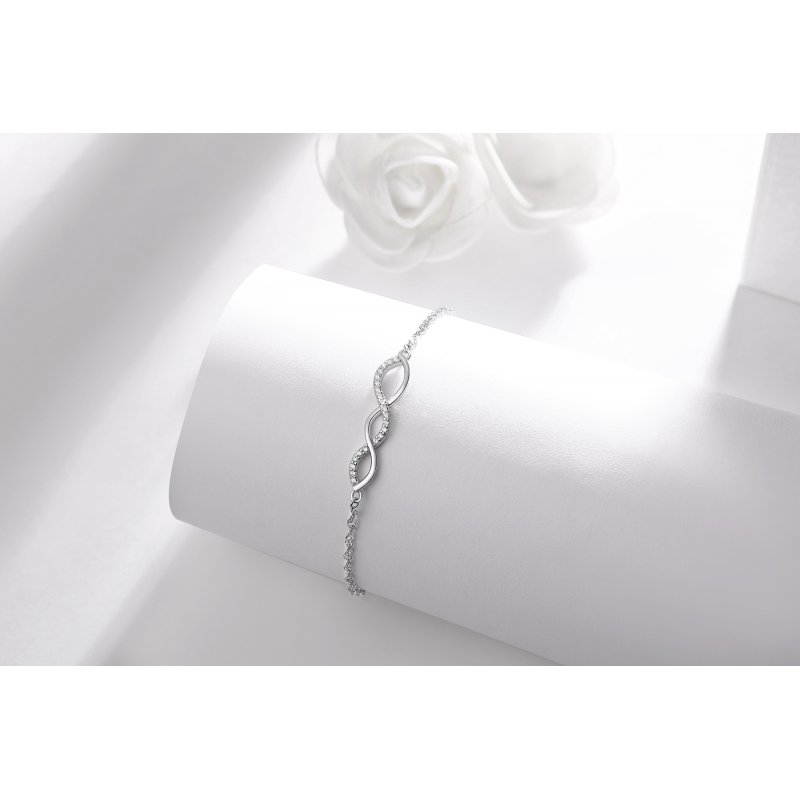 Bransoletka srebrna damska celebrytka serce srebro próba 925 regulowana