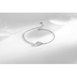 Bransoletka srebrna rodowana damska celebrytka listek srebro 925