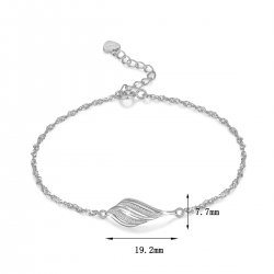 Bransoletka srebrna rodowana damska celebrytka listek srebro 925