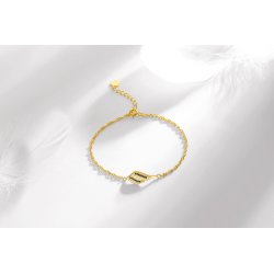 Srebrna bransoletka celebrytka listek listki dla kobiety srebro pozłacane 925