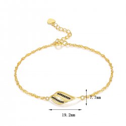 Srebrna bransoletka celebrytka listek listki dla kobiety srebro pozłacane 925