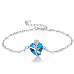 Bransoletka srebrna damska celebrytka serce srebro