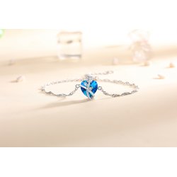 Bransoletka srebrna damska celebrytka serce srebro