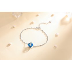 Bransoletka srebrna damska celebrytka serce srebro