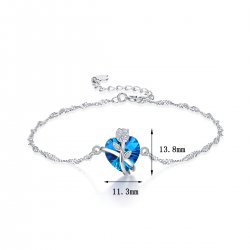 Bransoletka srebrna damska celebrytka serce srebro