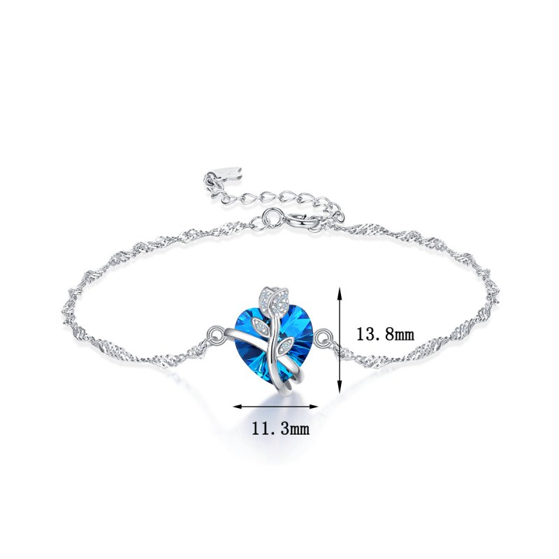 Bransoletka srebrna damska celebrytka serce srebro