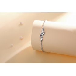 Bransoletka rodowana srebrna 925 kwiatek