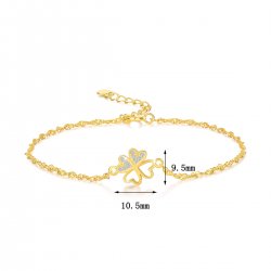 Srebrna bransoletka damska celebrytka bransoletka koniczynka srebro pozłacane próba 925