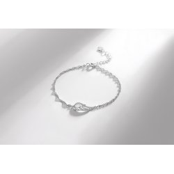 Bransoletka srebrna rodowana skrzydło srebro 925