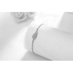 Bransoletka srebrna rodowana skrzydło srebro 925