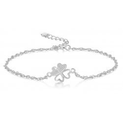 Bransoletka srebrna damska celebrytka koniczynka srebro 925