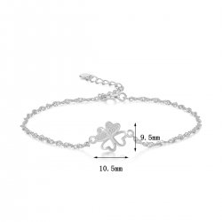 Bransoletka srebrna damska celebrytka koniczynka srebro 925