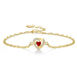 Bransoletka srebrna celebrytka damska serca srebro pozłacane 925