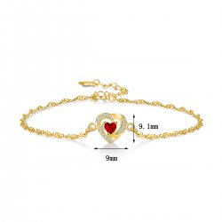 Bransoletka srebrna celebrytka damska serca srebro pozłacane 925