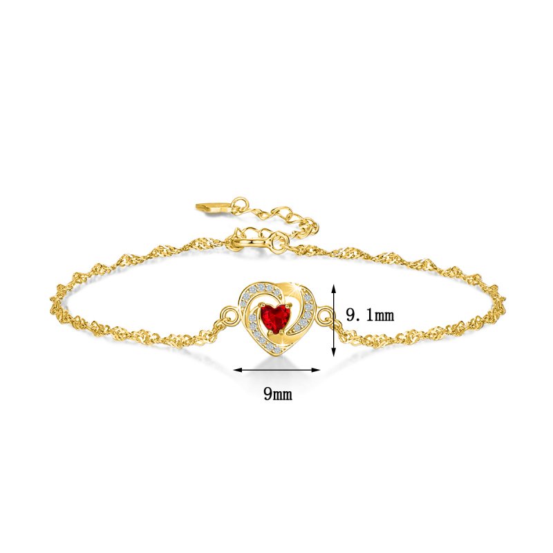 Bransoletka srebrna celebrytka damska serca srebro pozłacane 925