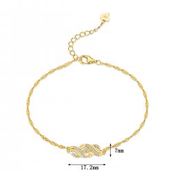 Bransoletka srebrna celebrytka damska listek srebro 925 pozłacana modny dodatek