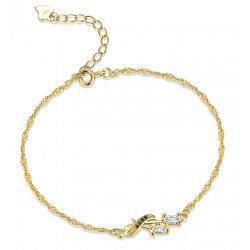 Bransoletka srebrna celebrytka róża damska srebro pozłacane 925