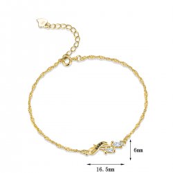 Bransoletka srebrna celebrytka róża damska srebro pozłacane 925