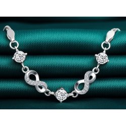 Bransoletka damska srebrna nieskończoność bransoletka srebro próba 925