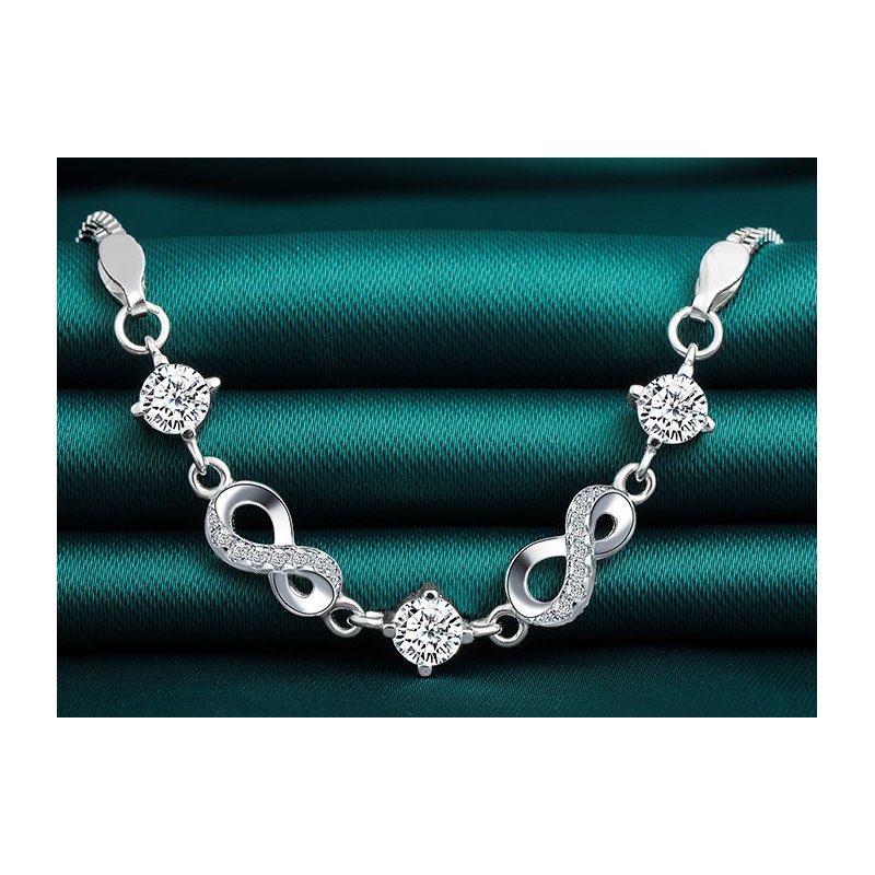 Bransoletka damska srebrna nieskończoność bransoletka srebro próba 925