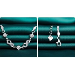 Bransoletka damska srebrna nieskończoność bransoletka srebro próba 925