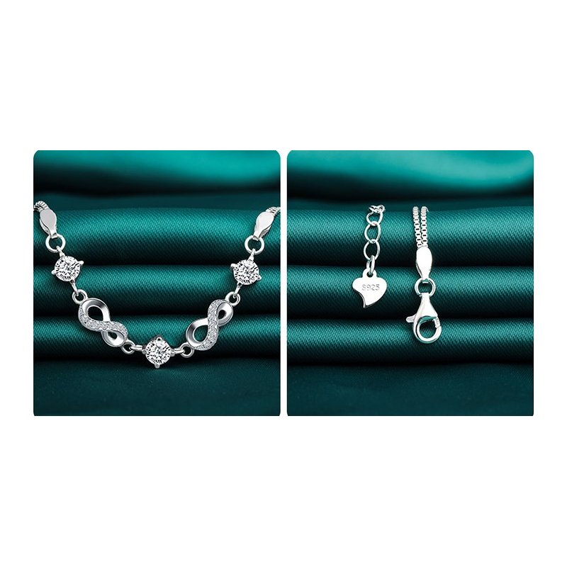 Bransoletka damska srebrna nieskończoność bransoletka srebro próba 925